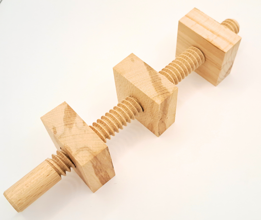 Lot de 3 écrous & 1 filetage long en bois