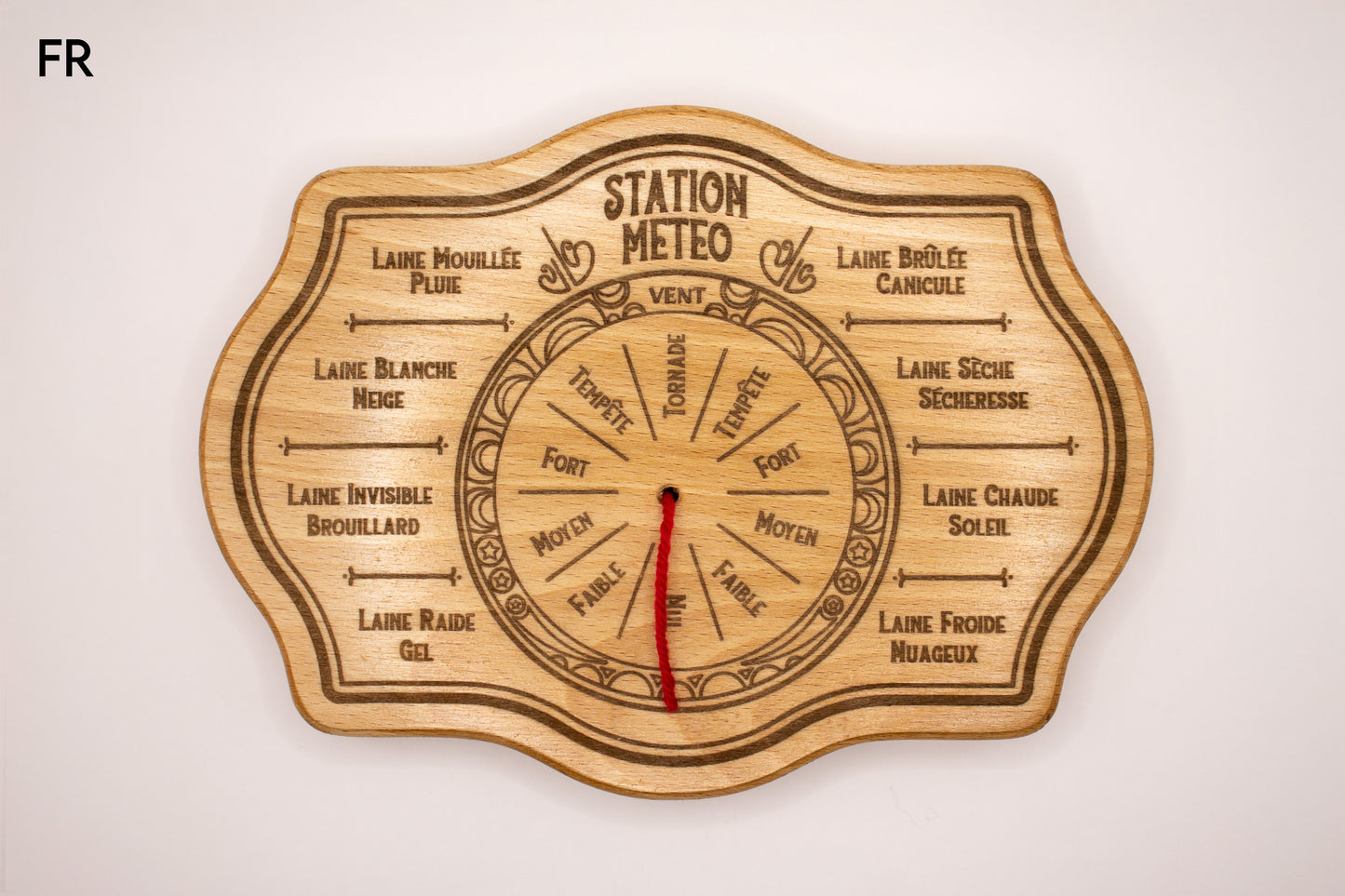 Station météo en bois amusante, décorative. Idée cadeau. Originale et humoristique.