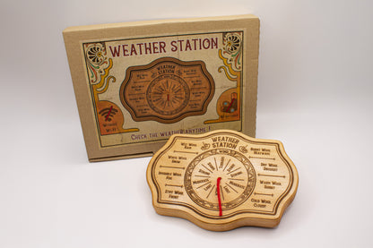 Station météo en bois amusante, décorative. Idée cadeau. Originale et humoristique.