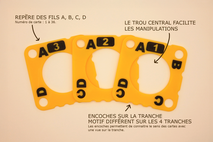 Lot cartes plastiques pour métier à tisser aux tablettes | Gamme INITIATION